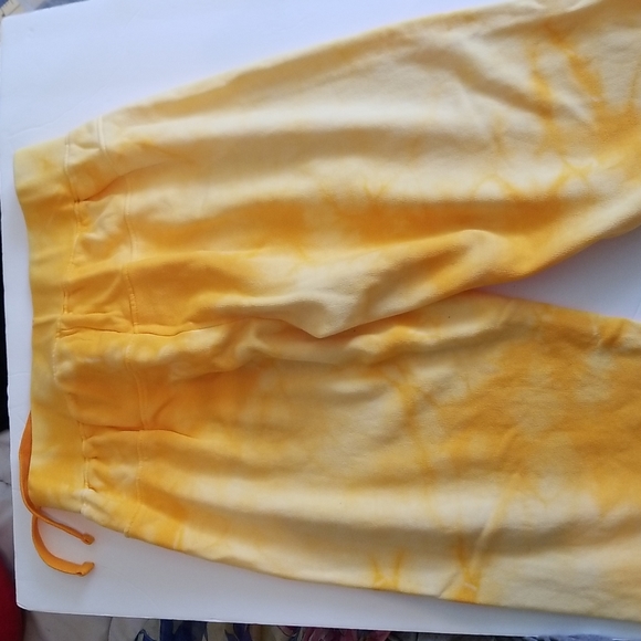 WSLY The Ecosoft Tie up Joggers Sweat pants Tie Dye Saffron Football - Picture 8 of 9